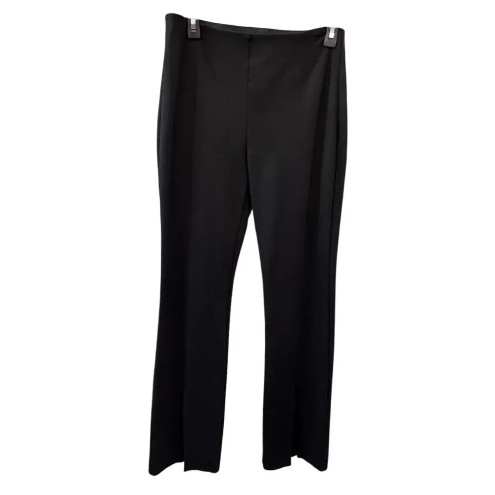 PETER SOM X RTR Black Pull On Flared Leg Dress Pants Size Medium Slits